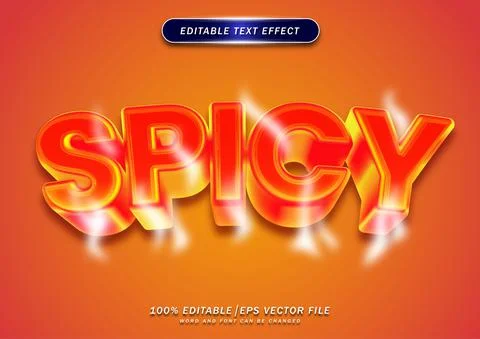 Red spicy text editable effect Stock Illustration
