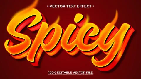 Red Spicy text effect Editable text effect Stock Illustration