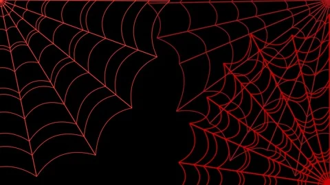 Red spider web animation growing from corners on dark background digital gr.. Stock Footage 345845757