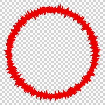 Red Spiky Circle Abstract Frame Shape Isolated Stock Illustration