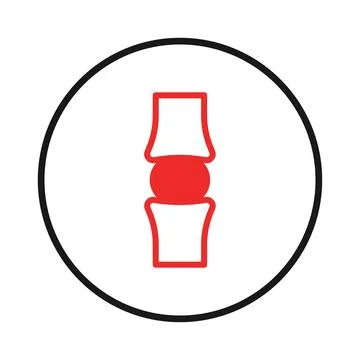 Red spine illustration within a circular border symbolizing healthcare trea.. 스톡 일러스트