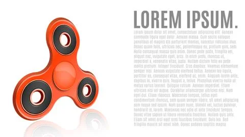 Red spinner on a white background. Modern toy antistress for fingers. 3d st.. Stock Illustration