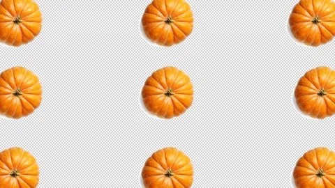 Red spinning pumpkins halloween animation. Alpha matte looping background Stock Footage 141492077