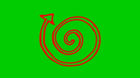 Red spiral arrow green Stock Footage 231995662