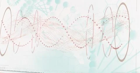 Red spiral dna pattern on screen Illustrazione stock