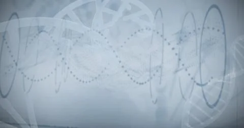 Red spiral dna pattern on screen Stock Photos