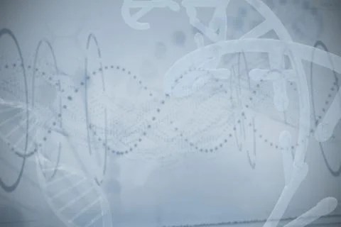 Red spiral dna pattern on screen Stock Photos