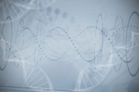 Red spiral dna pattern on screen Stock Photos