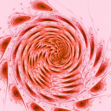 Red spiral fantasy in space, computer generated abstract background. Fractal art Stock Illustration