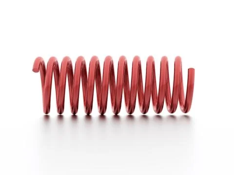 Red spiral string isolated on white background Stock Illustration