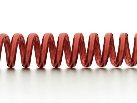 Red spiral string with reflection Stock Illustration