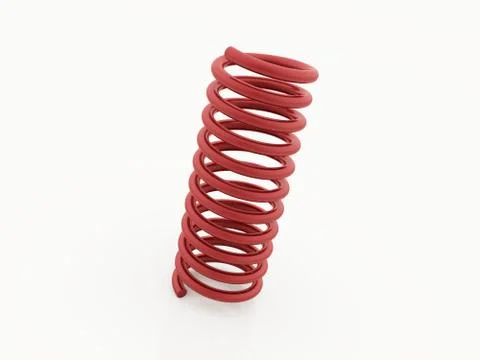 Red spiral string on white background Stock Illustration