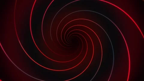 Red spiral tunnel with black background and bright lights Stock Footage 338011809
