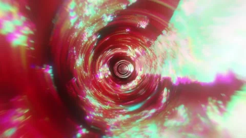 Red Spiral Tunnel VJ Loop Stock Footage 330008635