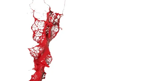 Red splash in the air. slow motion. Colored paint Stock Footage