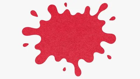 Red splash with copy space from textured paper isolated on white background.  스톡 사진
