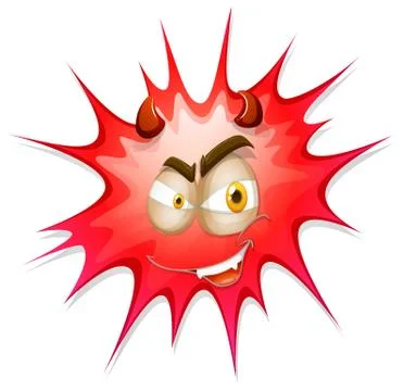 Red splash with devil face Stock Illustration