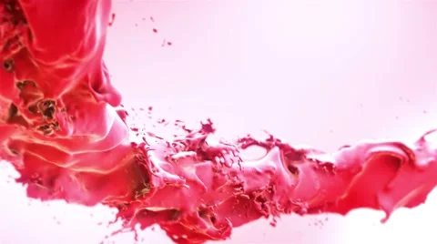 Red splashing paint flow Stock-Footage 60585236