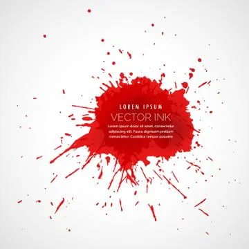 Red splatter ink drop effect Stock Illustration