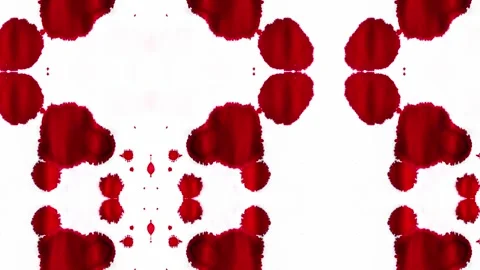 Red splotches and dots repeat in a pattern on white Stock Footage 328221636