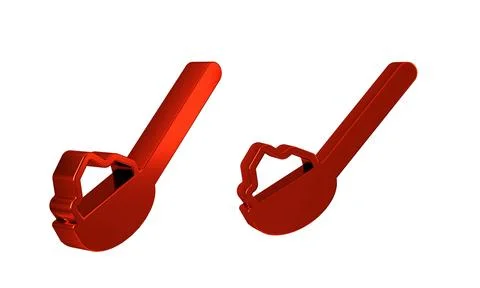 Red Spoon with sugar icon isolated on transparent background. Teaspoon for .. Stock Illustration