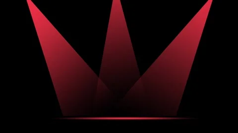 Red spotlight beams illuminate an empty dark stage floor Stock Footage 337304999