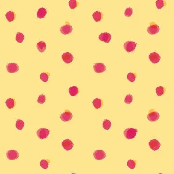 Red spots pattern on yellow background Stock Illustration