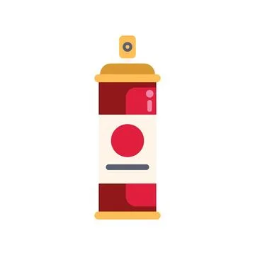 Red spray can presenting minimalist design element Stock Illustration