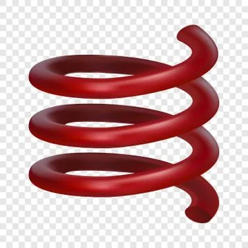 Red spring cable mockup, realistic style Stock Illustration