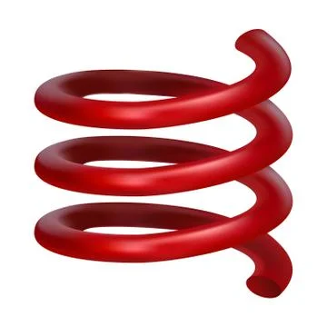 Red spring cable mockup, realistic style Stock Illustration