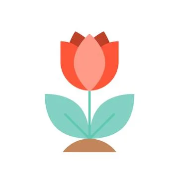 Red spring flower isolated on white background vector illustration 스톡 일러스트