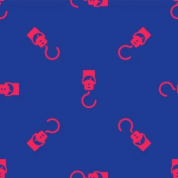 Red Spring scale icon isolated seamless pattern on blue background. Balance for Stock Illustration