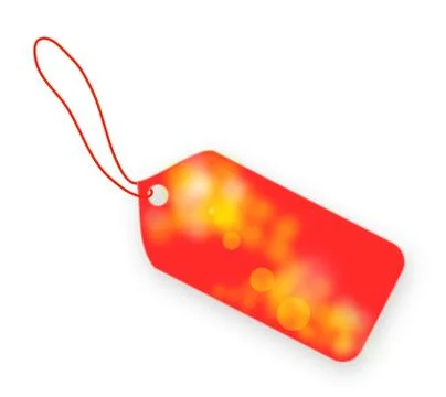 Red spring sun lights tag on white background Illustrazione stock