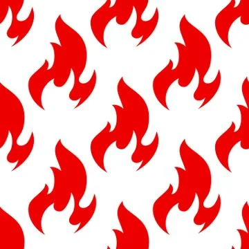 Red spurts of fire flames seamless pattern Stock Illustration