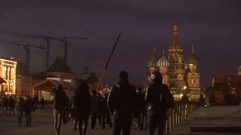 Red Square after Dark Stock Footage 44817137