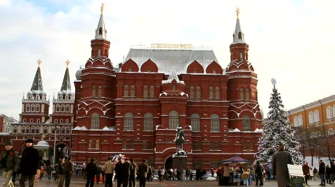 Red square and Kremlin on New Year's Day - HD 1920 X 1080 Stock Footage 785145