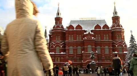 Red square and Kremlin on New Year's Day - HD 1920 X 1080 Video stock 785149