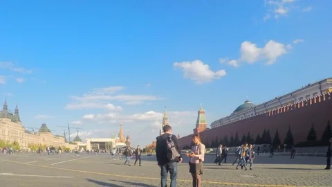 Red Square and Kremlin On A Sunny Day Timelapse Stock Footage 82044071