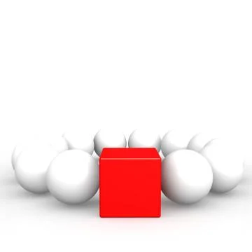 Red square and white sphere Stock-Illustration