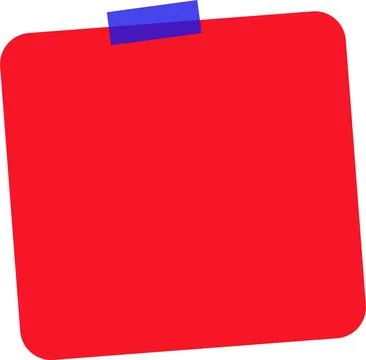 Red square with blue corner tab Stock Illustration
