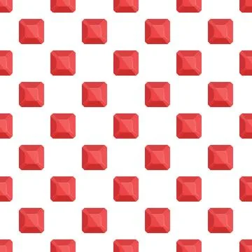 Red square cut gemstone seamless pattern backdrop Stock Illustration