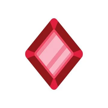 Red square cut gemstone shining brightly illustration 스톡 일러스트