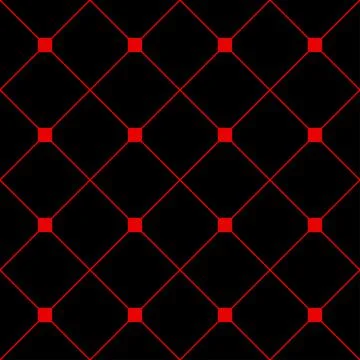 Red Square Diamond Grid Black Background. Classic Minimal Pattern Texture Bac Stock Illustration