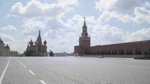 Red Square during quarantine 스톡 동영상 134687543