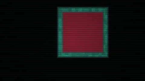 Red Square with Green Border. Stock Footage 334344927