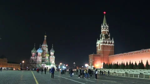 Red square late in the evening Stock Footage 93537753