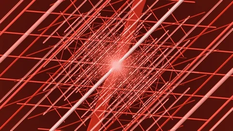 Red Square of Lines Zoom Stock Footage 100686237