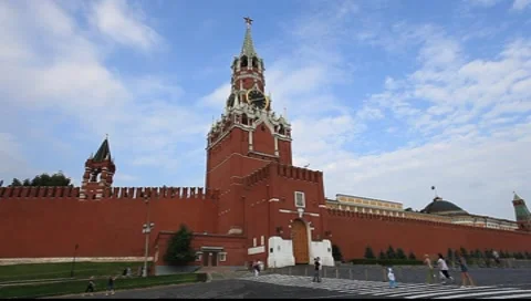Red Square Moscow Clock Tower Stock Footage 7904231