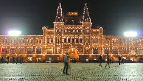 The Red Square in Moscow. evening-night time-lapse Video stock 10906925