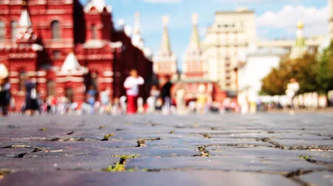 Red Square, Moscow Kremlin and Historical Museum. Selective focus. Stock-Footage 26809712